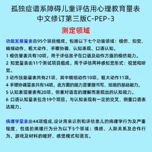 孤獨(dú)癥譜系障礙兒童評估用心理教育量表C-PEP-3系統(tǒng)軟件工具箱